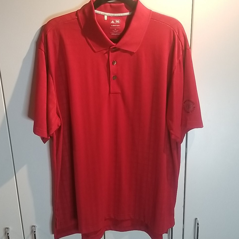 Adidas Red Golf Shirt BGCC Size X-Lrg like new